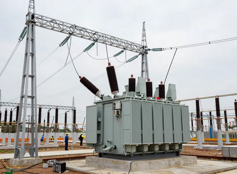 Power transformer in a high-voltage substation
